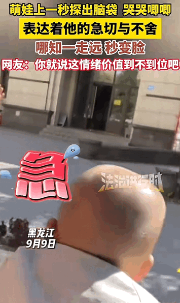 外甥狗具象化！黑龙江，萌娃和姥姥分别时哭哭唧唧，在车内坐着探出脑袋大哭表示对姥姥