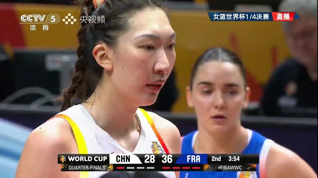 女篮世界杯1/4决赛，中国女篮61:90不敌法国女篮无缘半决赛！这场比赛韩旭继续