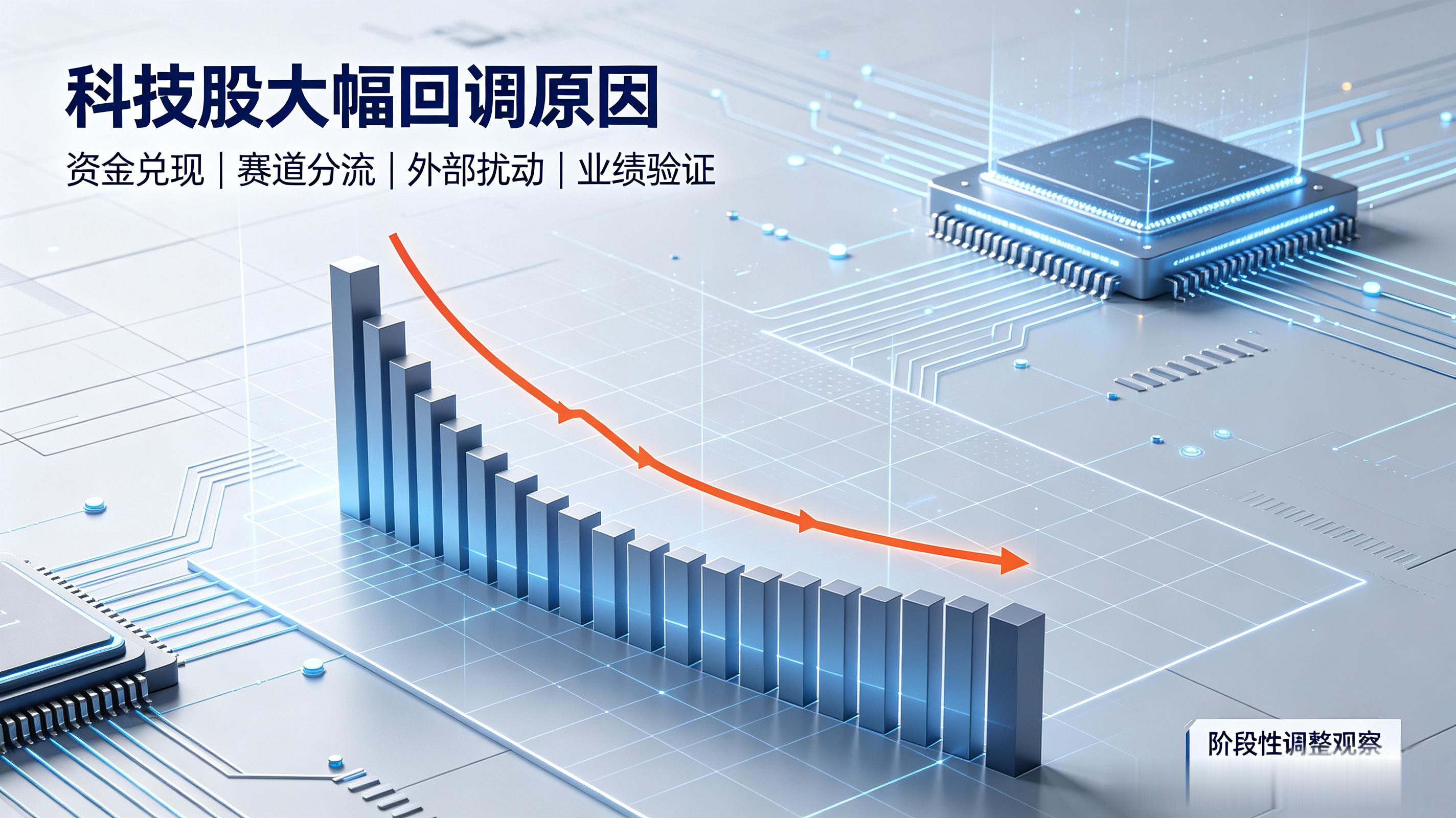 科技股大幅回调原因近期科技相关板块集体走弱，简单梳理几点核心诱因。前期这条赛道持