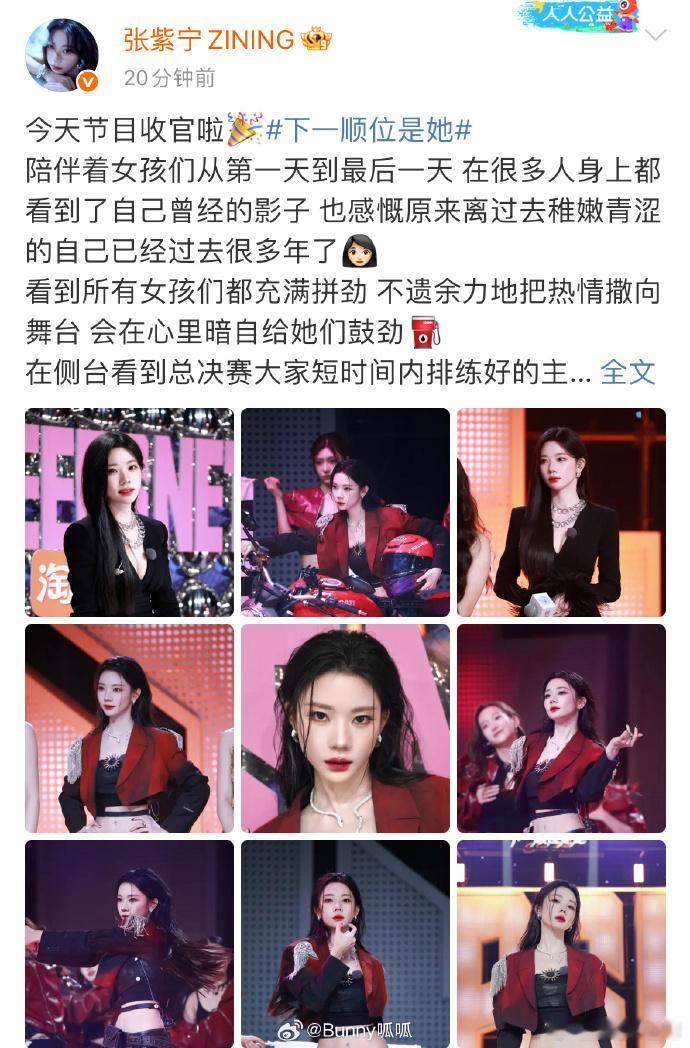 张紫宁下一个顺位是她收官发文 偶然刷到有人剪的节目混剪，配着张紫宁收官文里的话，