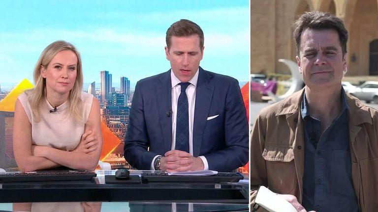 英国天空新闻的国际记者约翰·斯帕克斯从黎巴嫩首都贝鲁特报道，贝鲁特今晨遭到以色列