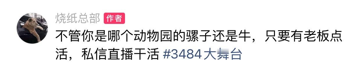 十年仙家军放话：不管你是哪个动物园的骡子还是牛，只要有老板点活直播干活。 