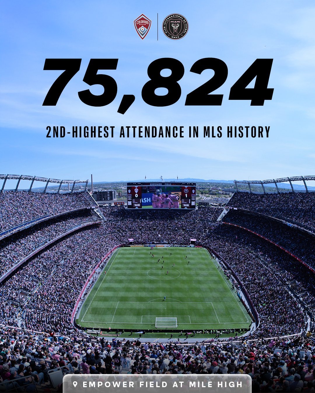 梅西影响力在科罗拉多州创造的历史👏科罗拉多急流对阵迈阿密国际的比赛是美职联历史