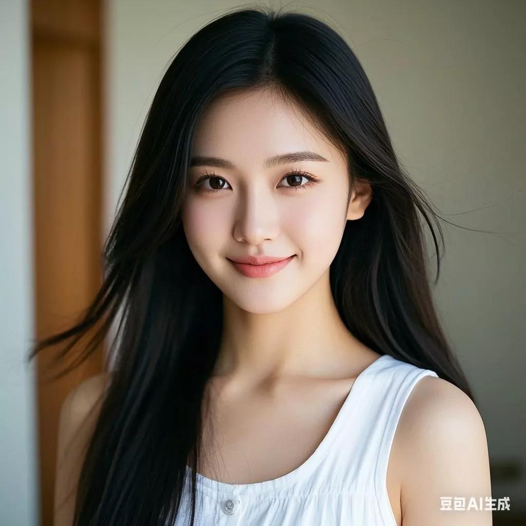清新脱俗的少女，温柔的笑容，散发着自然的美。