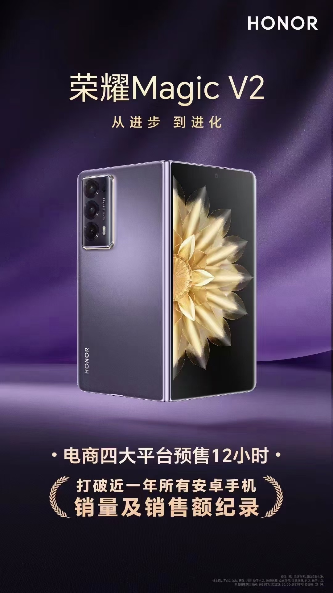 这有点强啊，#荣耀Magic V2# 12小时预售成绩出来了打破了近一年来安卓手