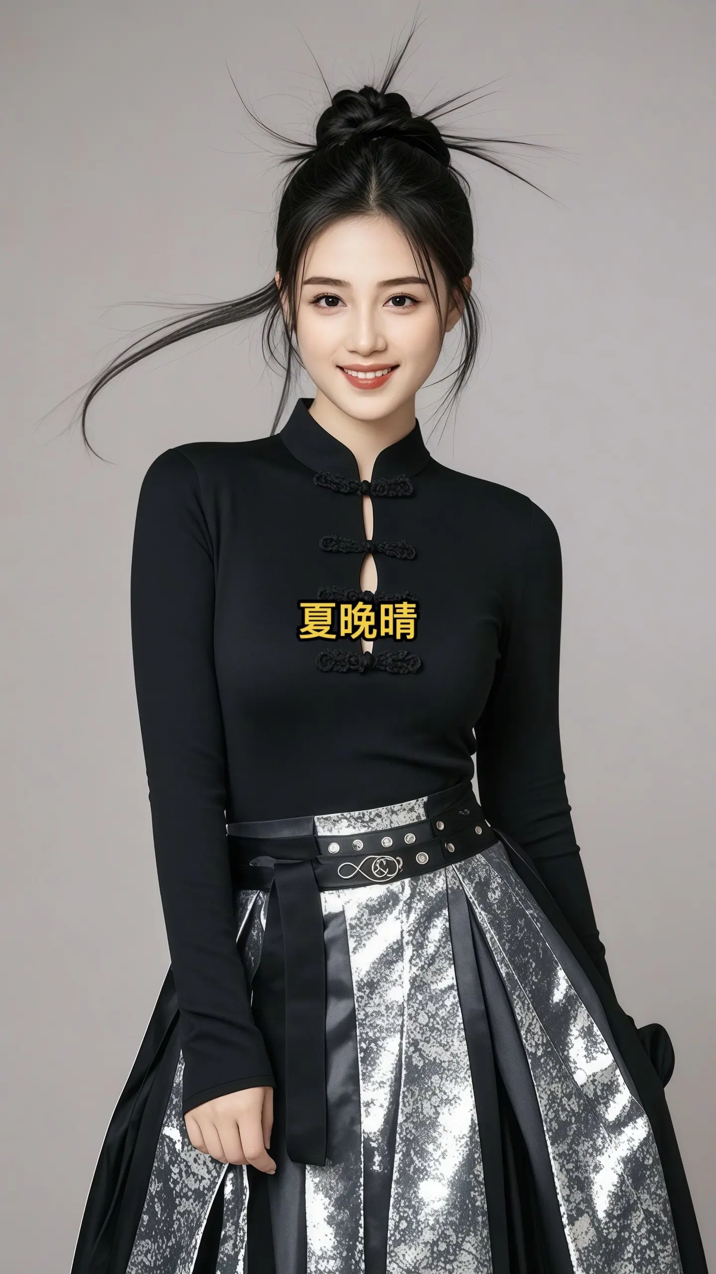 红唇黑发黄皮肤，独属马面裙的美。