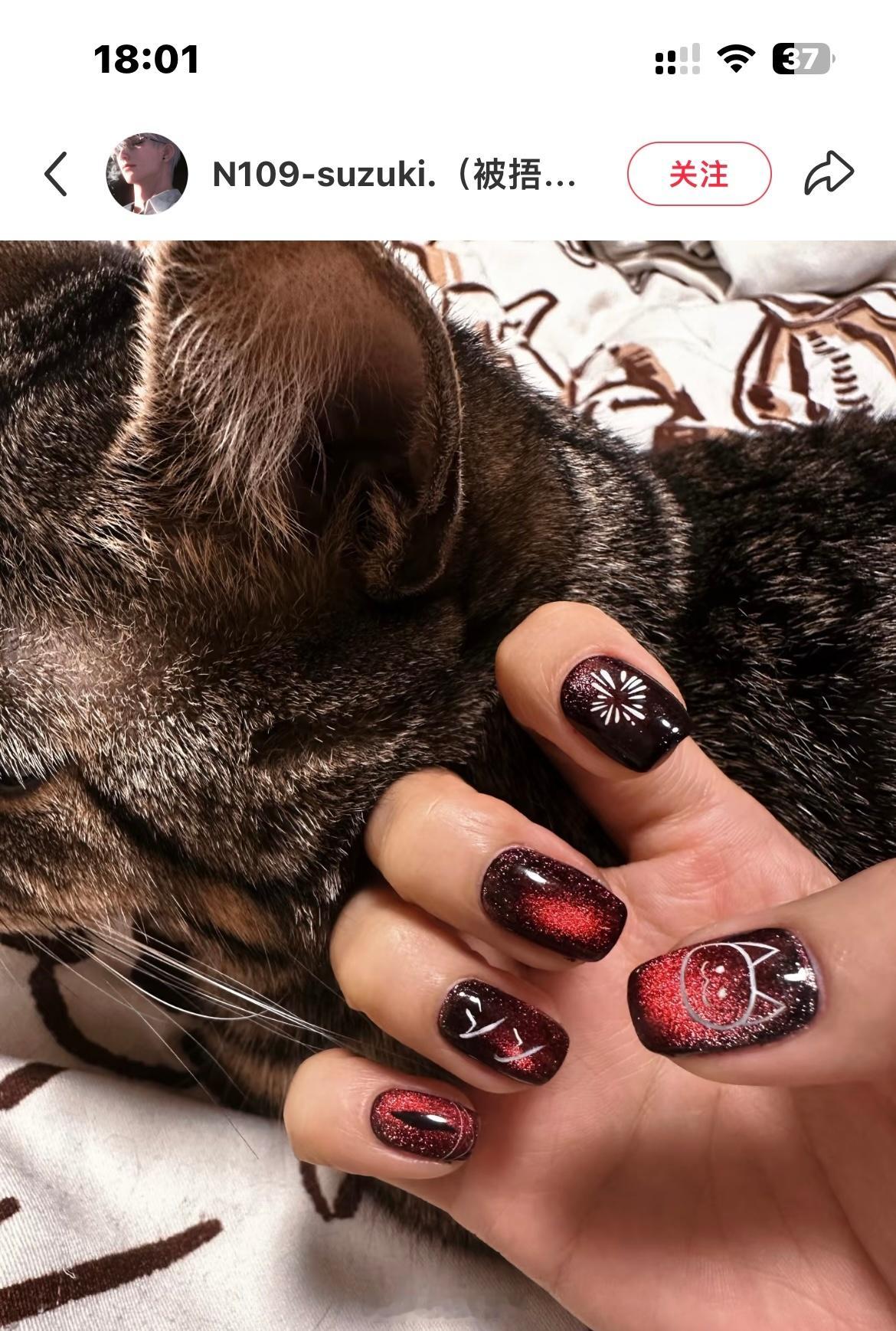 恋与深空 💅🍒新年新气象！ 恋与深空秦彻  秦之之痛甲看着好心动啊啊啊 [举