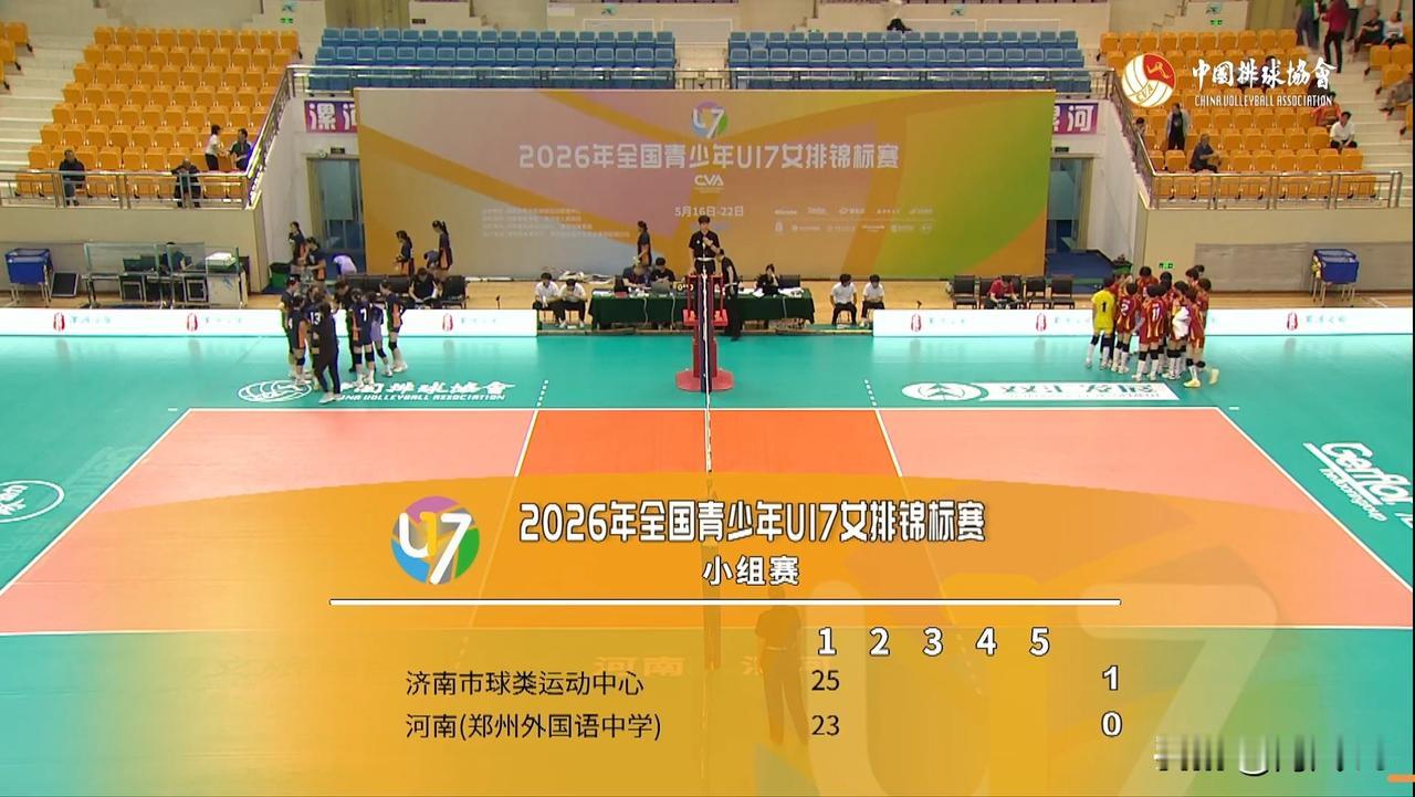 U17女排全锦赛小组赛山东女排对阵河南女排
        2026U17女排全