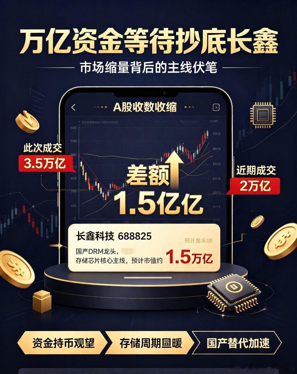 1.5万亿资金观望 + 长鑫上市承接流动性全场资金集体观望！缩量暗藏惊天伏笔，市