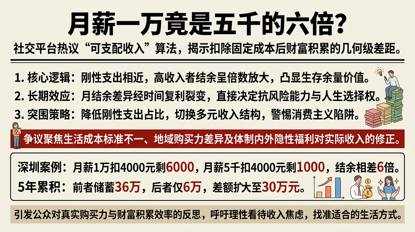 月薪一万是月薪五千的六倍左边这个话题下的算法，不仅完全不严谨，而且显然已经给网友