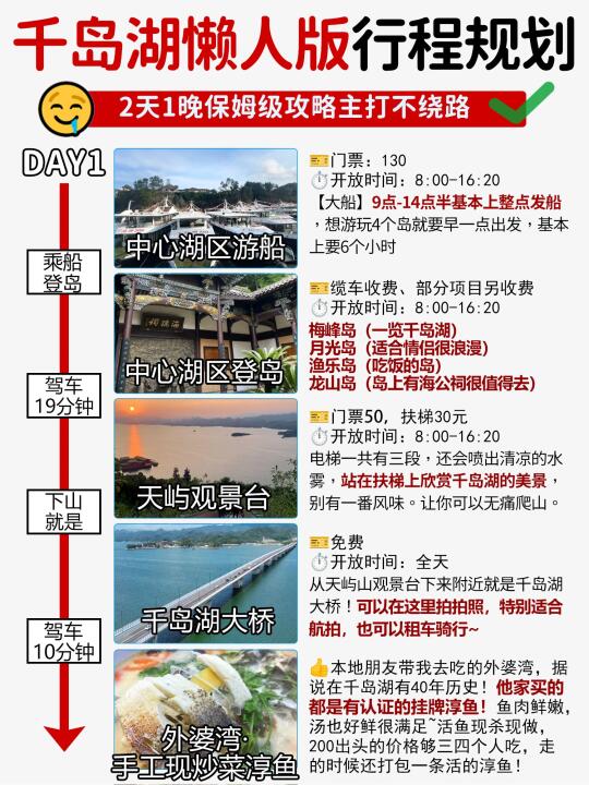 千岛湖不绕路三日游📍五一走起