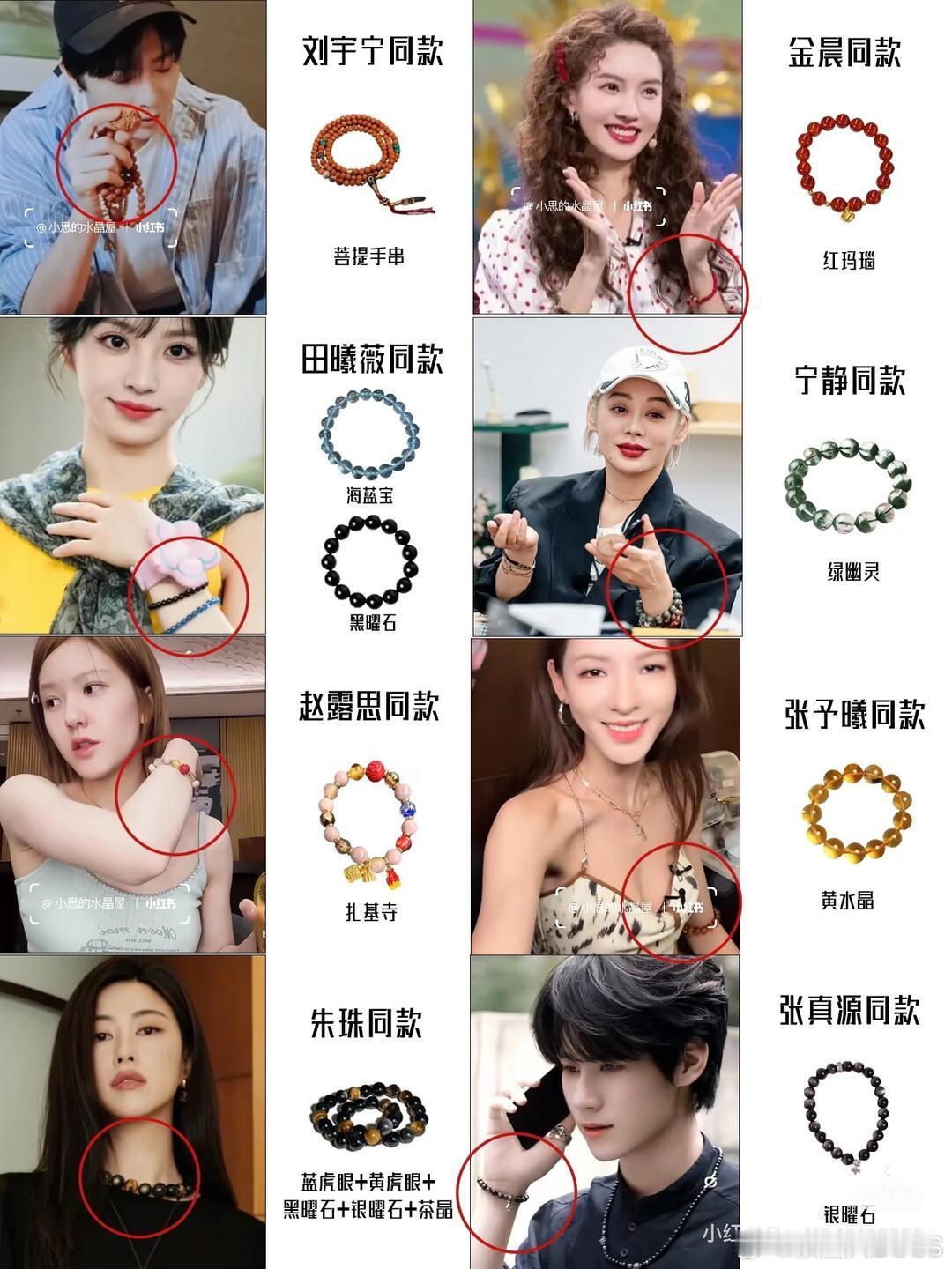 明星水晶手串 放眼内娱男女艺人私下出镜几乎人手一串水晶手串，机场路透、日常私服总