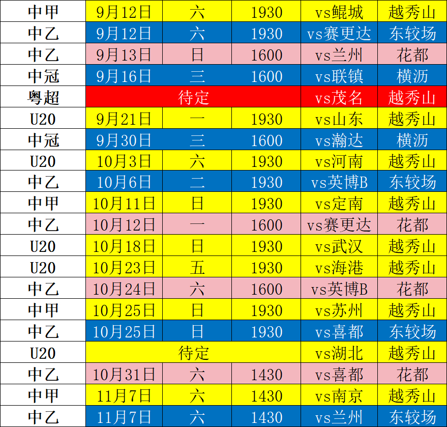 [doge]广州看球日历 ​​​
