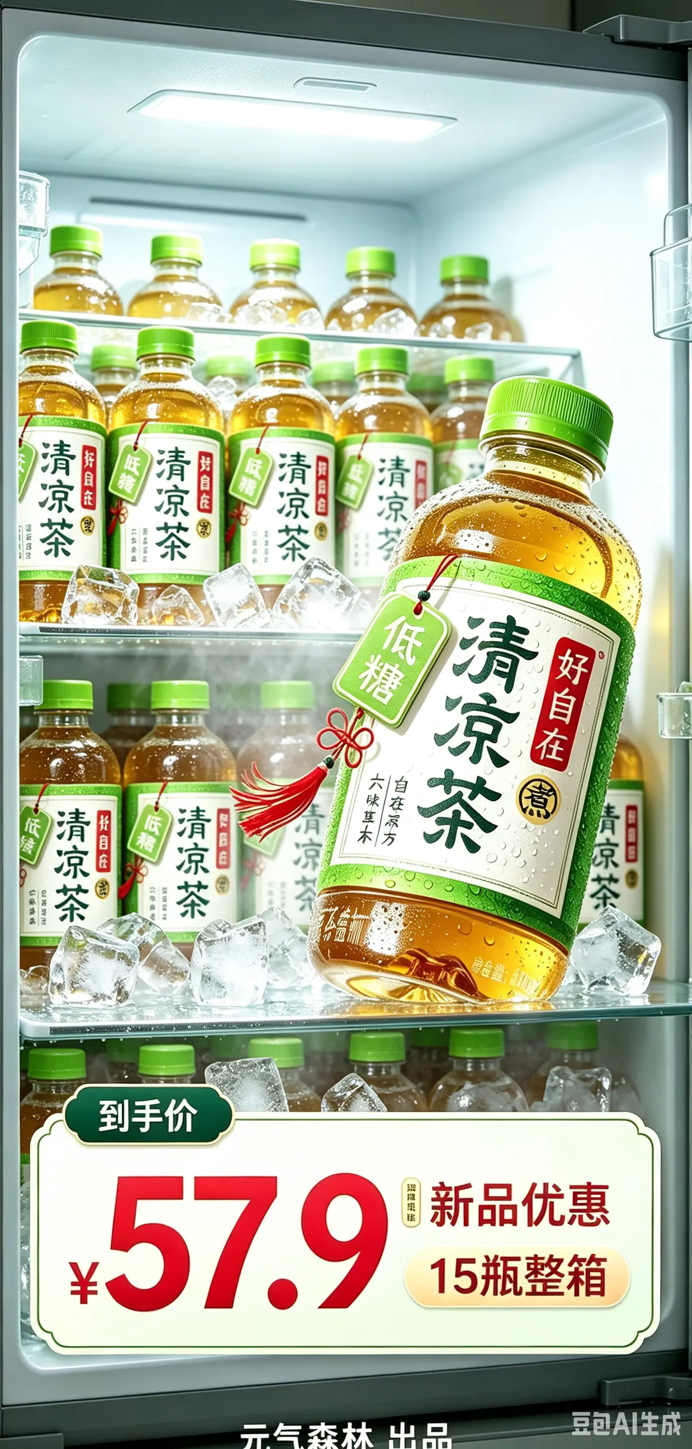 元气森林清凉茶，大品牌，清爽好喝不腻