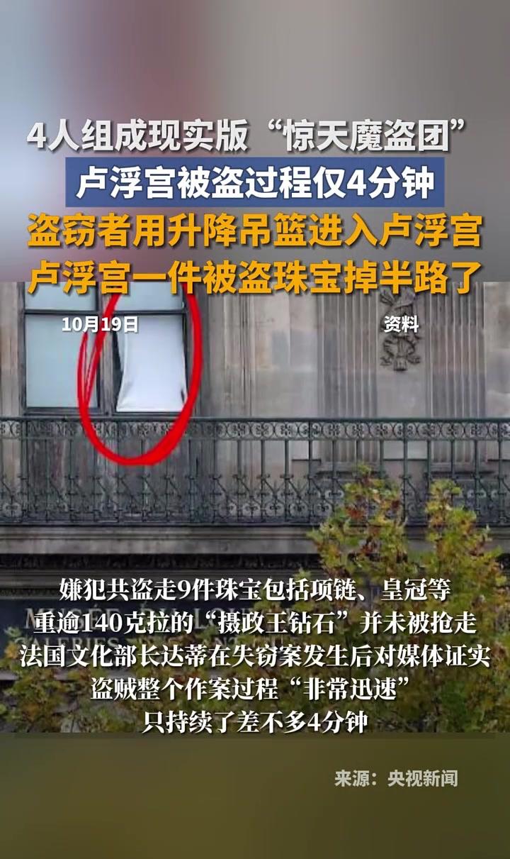 卢浮宫失窃的事情大家都听说了吧？很难想象这是在2025年发生的事。

“不偷不是