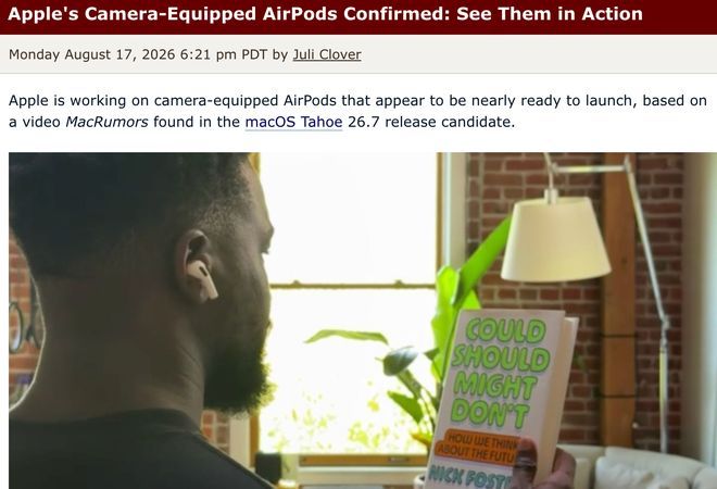 苹果要给 AirPods 装摄像头这事越来越真了😳 代号 B790，macOS