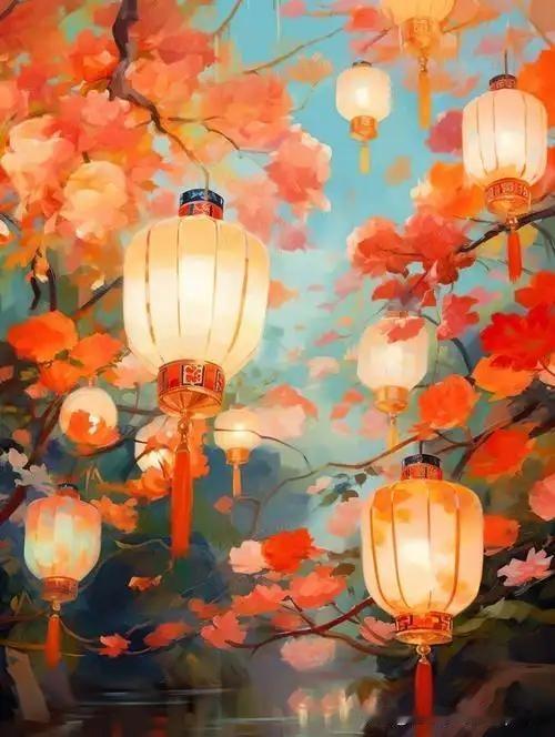 《剑南诗稿》卷九
——宋.陆游
成都城中秋夜长，
灯笼蜡纸明空堂。
高梧月白绕飞