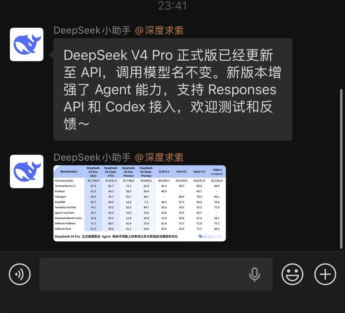 DeepSeek V4 Pro 正式版已经更新
DeepSeek V4 Pro 