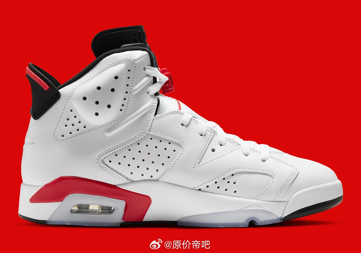 Air Jordan 6经典白红配色回归，元年Nike Air后跟标识重现Air