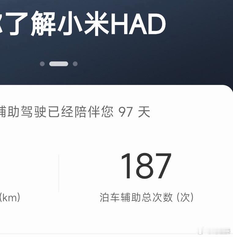 97 天用了 187 次自动泊车平均一天 1.9次现在没这玩意我是真停不了车了[