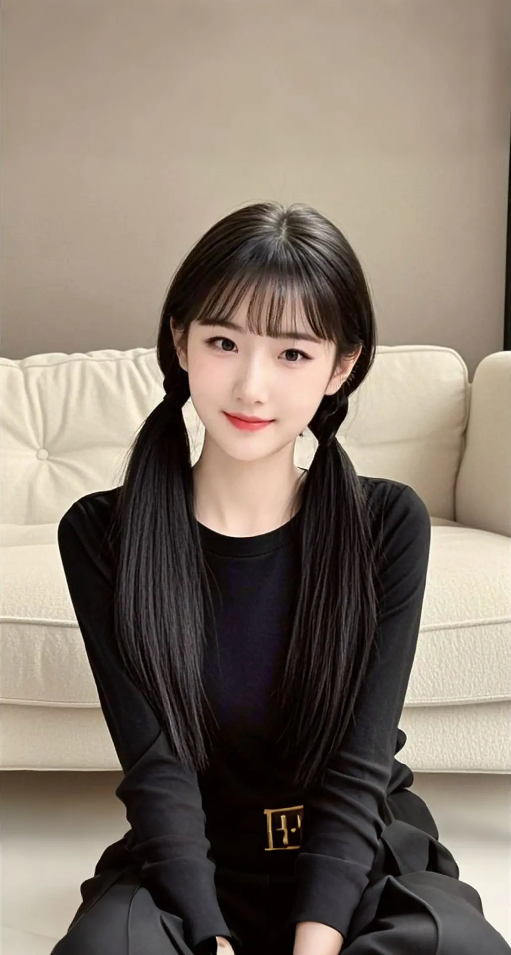 AI扩图 AI双马尾的温柔