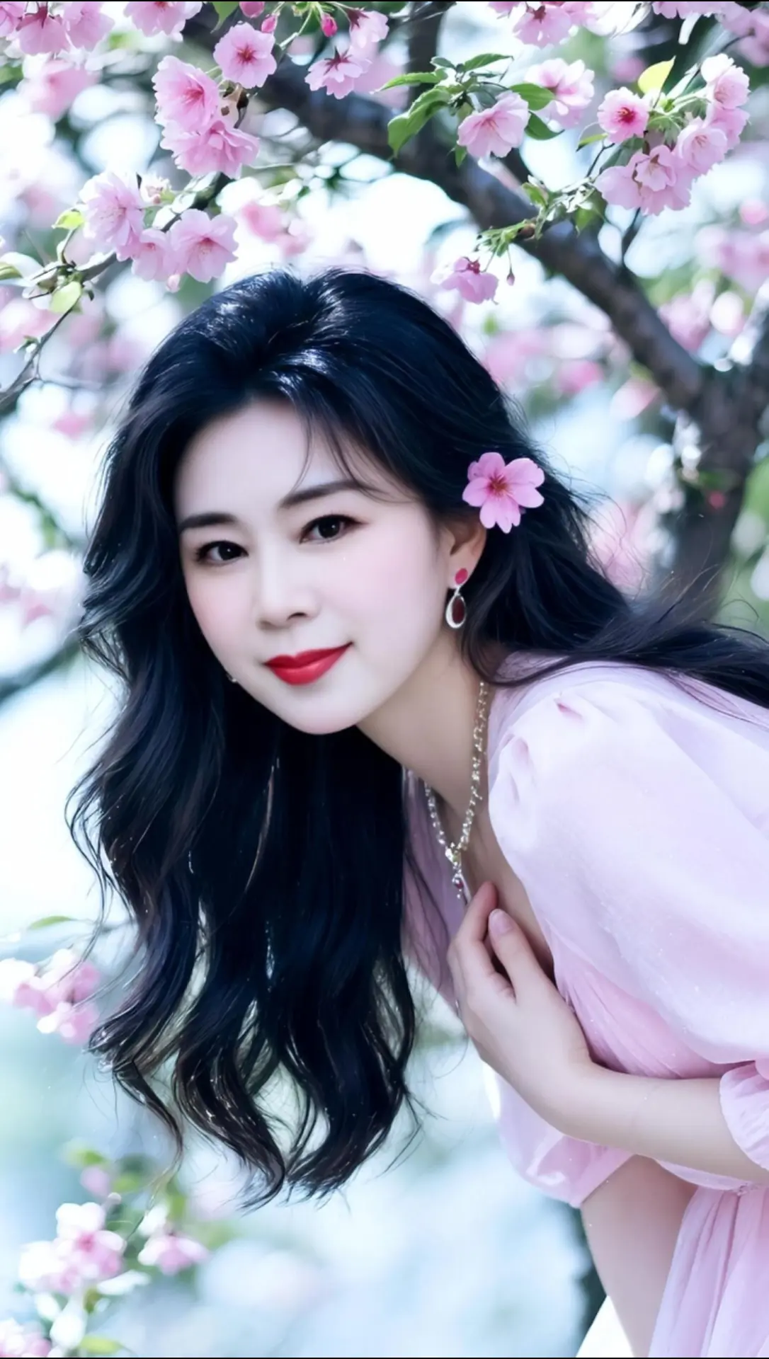 AI粉花少女照 ai创作