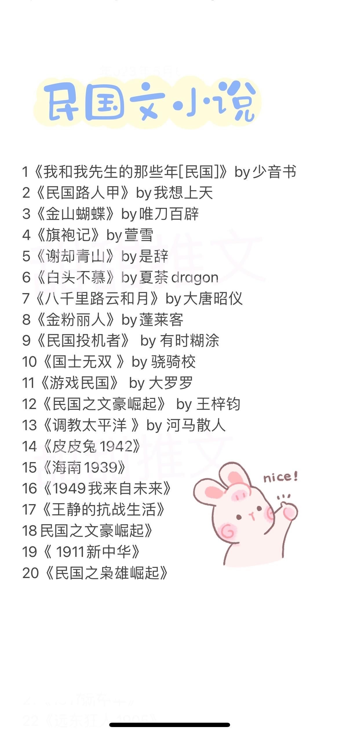 民国文小说合集。民国文爱看系列，每本都是YYDS听闻民国爱情，十有九悲，哭惨了