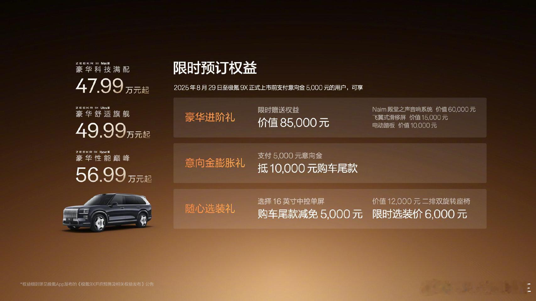 极氪9X座舱满级豪华突破想象预售价47.99万起，确实比我预想的要亲民，这不就和
