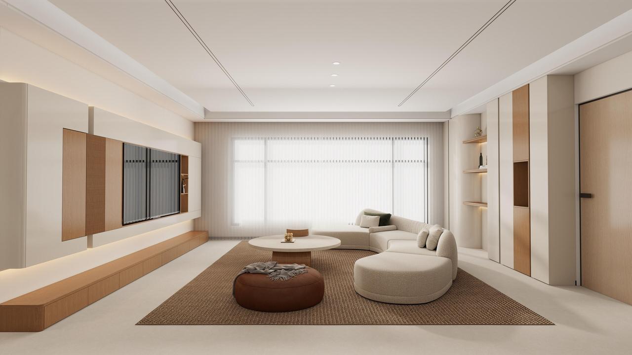 干净通透的现代感，配上温润木色，越简单越高级。自然质感的装修 原木风全屋设计 家