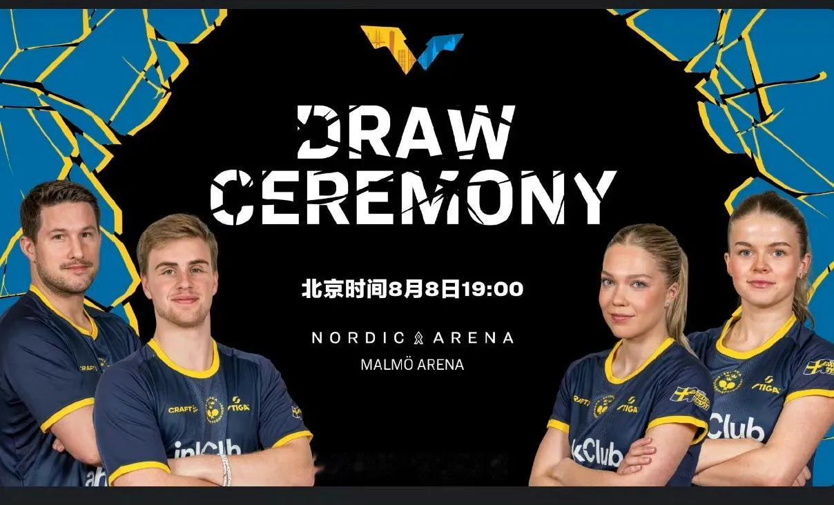 抽签嘉宾已确定为克里斯蒂娜🇸🇪、菲利帕🇸🇪、莫雷加德🇸🇪和K·卡尔松