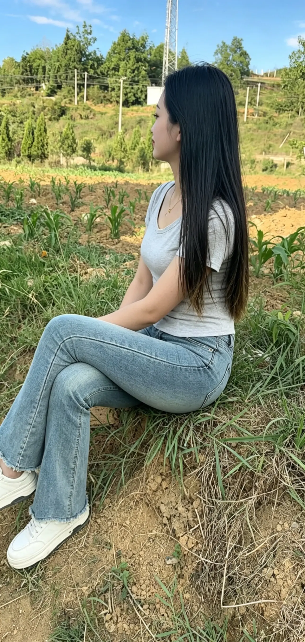 紧身牛仔裤 感情 随拍