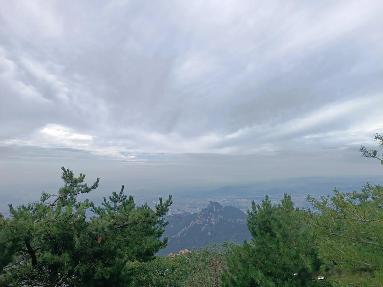 登泰山看风景。
美景无边，
景色迷人，
白云就在身边，
就在周围，
人在画中游，