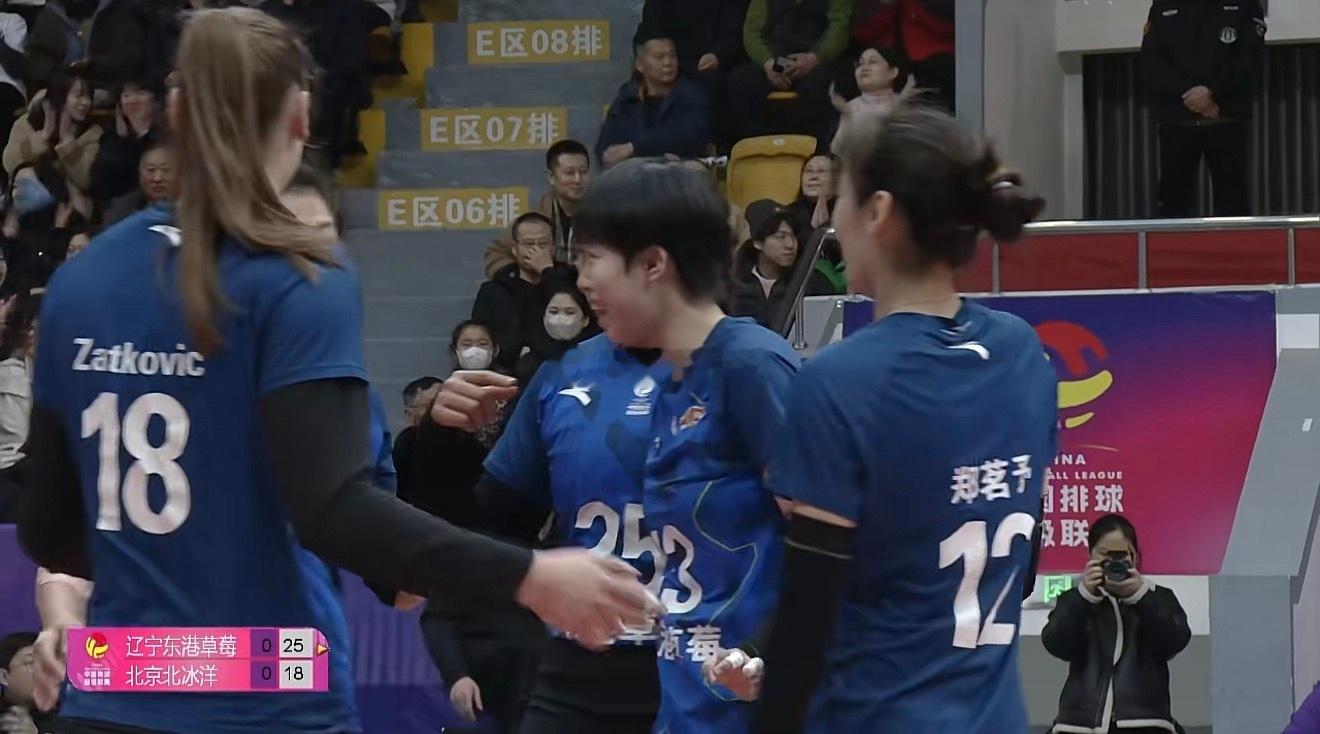 2025-2026中国女排超级联赛A级第14轮辽宁东港草莓vs北京北冰洋第一局：