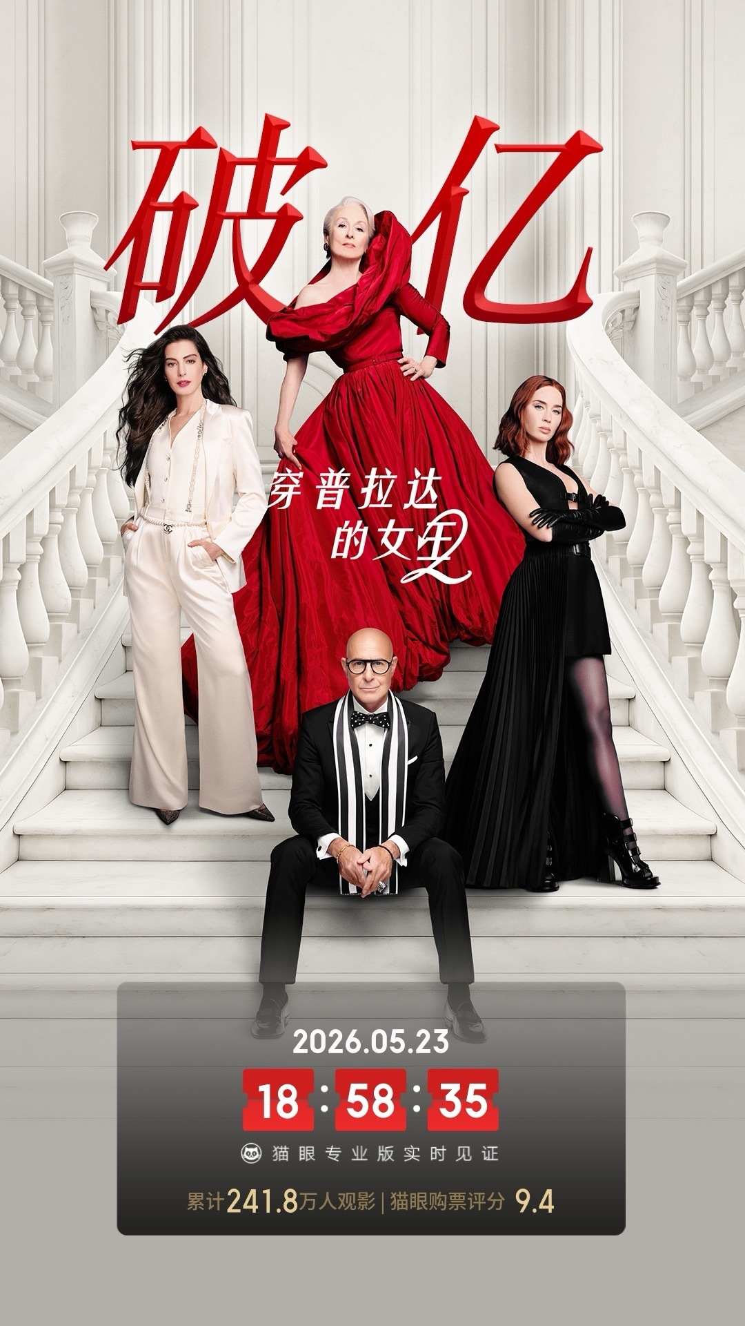 穿普拉达的女王2总票房破亿据猫眼专业版数据，电影《穿普拉达的女王2 》上映24天