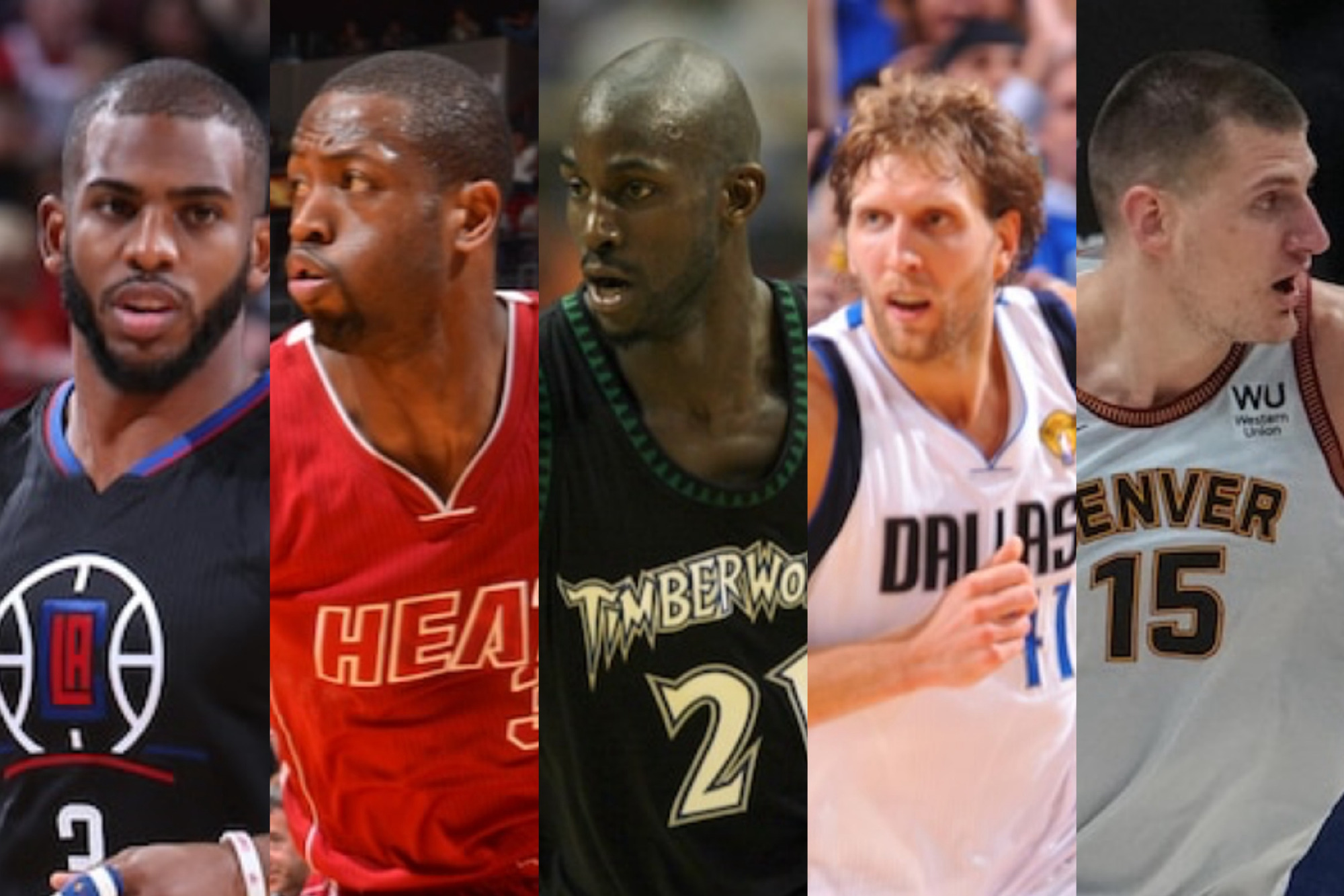 美媒《露天看台》评选本世纪最佳阵容：二阵：保罗、韦德、加内特、诺维茨基和约基奇 