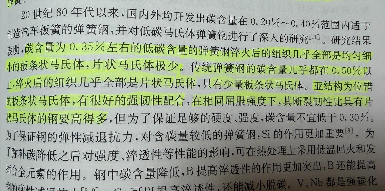 碳含量为 0.35%的低碳弹簧钢，淬火后的组织几乎全部是均匀细小的板条状马氏体，