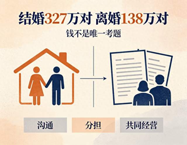 结婚327万对离婚138万对，钱不是唯一考题