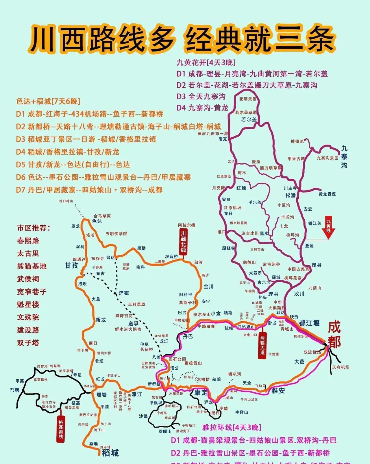 川西最经典的3条旅游自驾路线图[灵光一闪]