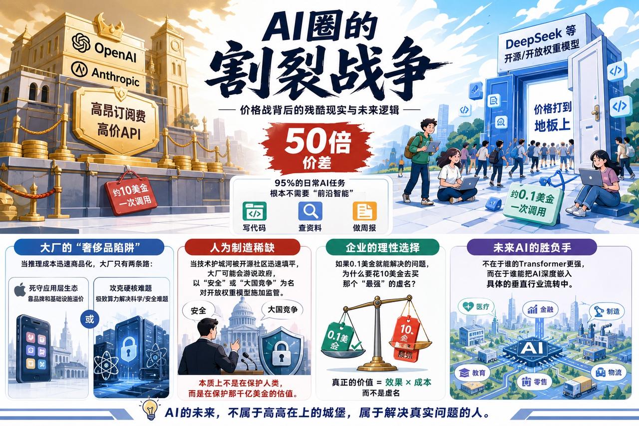 【AI大厂的“奢侈品”困局与开源模型的降维打击】

现在的AI圈正演变出一场极其