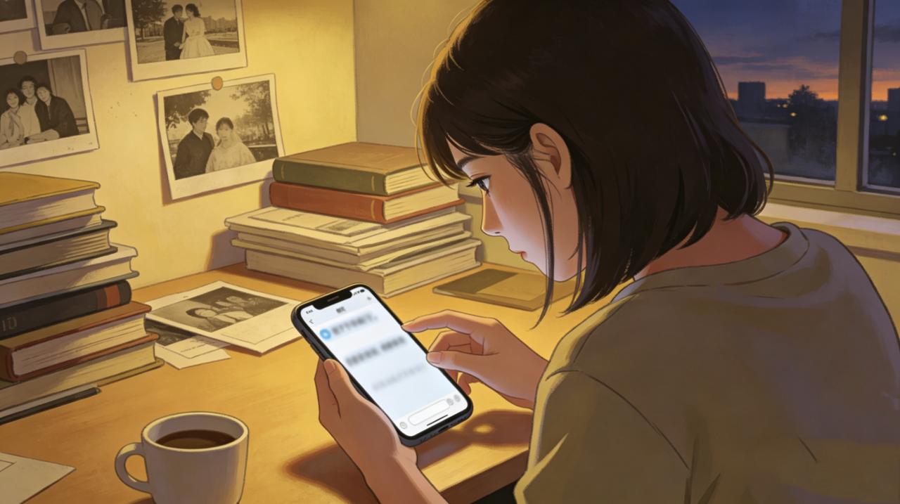 林悦给前男友发了条消息：“我下个月结婚了。”
对方秒回：“我现在有点忙，稍后联系