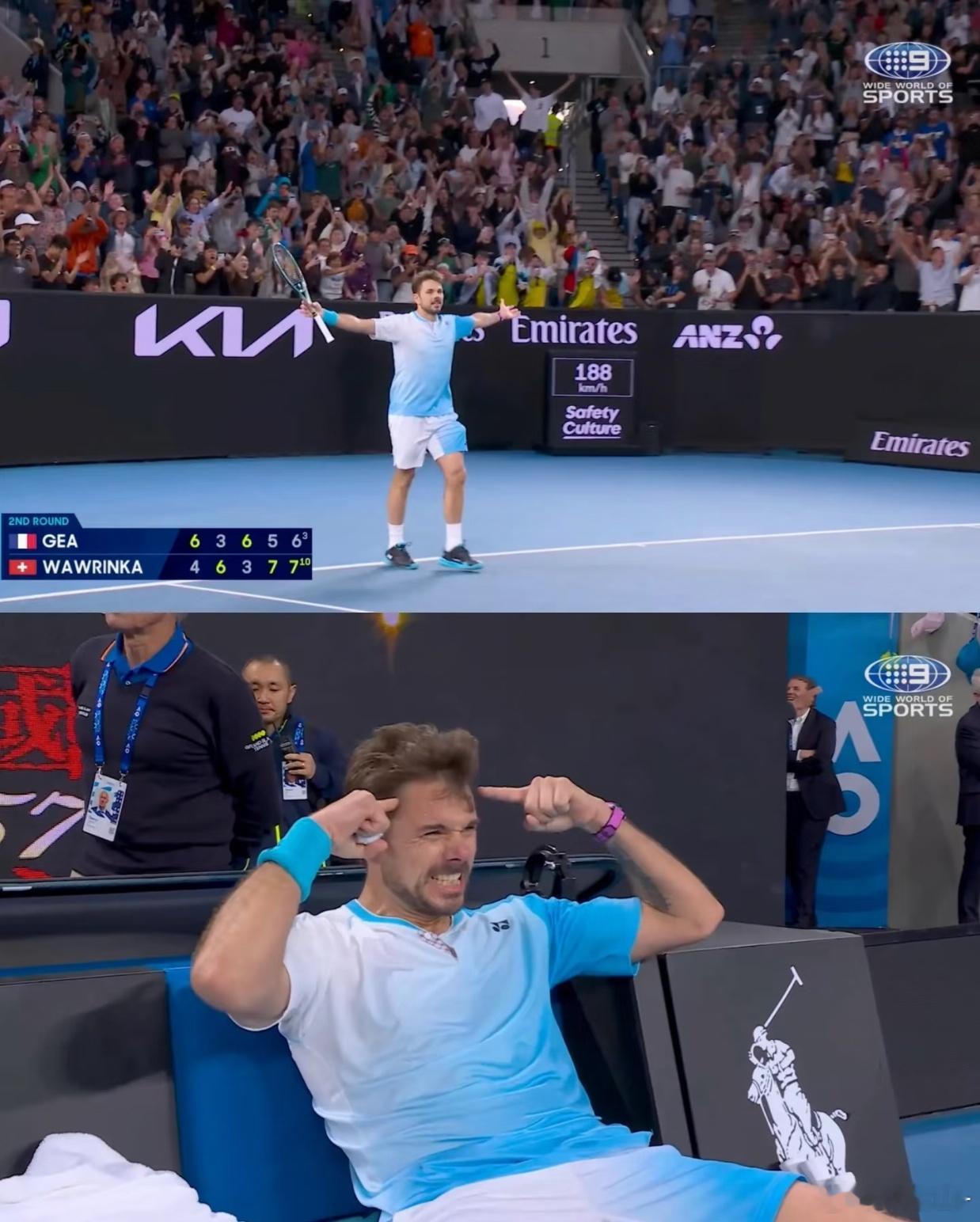 瓦林卡以4-6、6-3、3-6、7-5、7-6战胜热亚太震撼了，鏖战超过四个半小