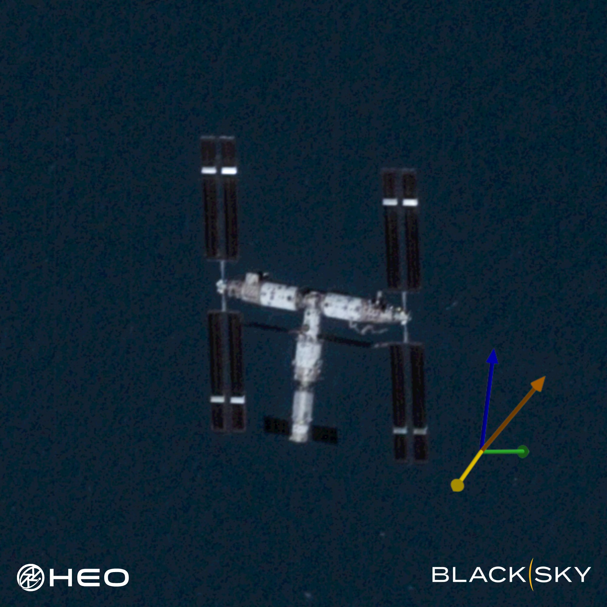 HEO和BlackSky合作拍摄的中国空间站，确实挺清楚的……