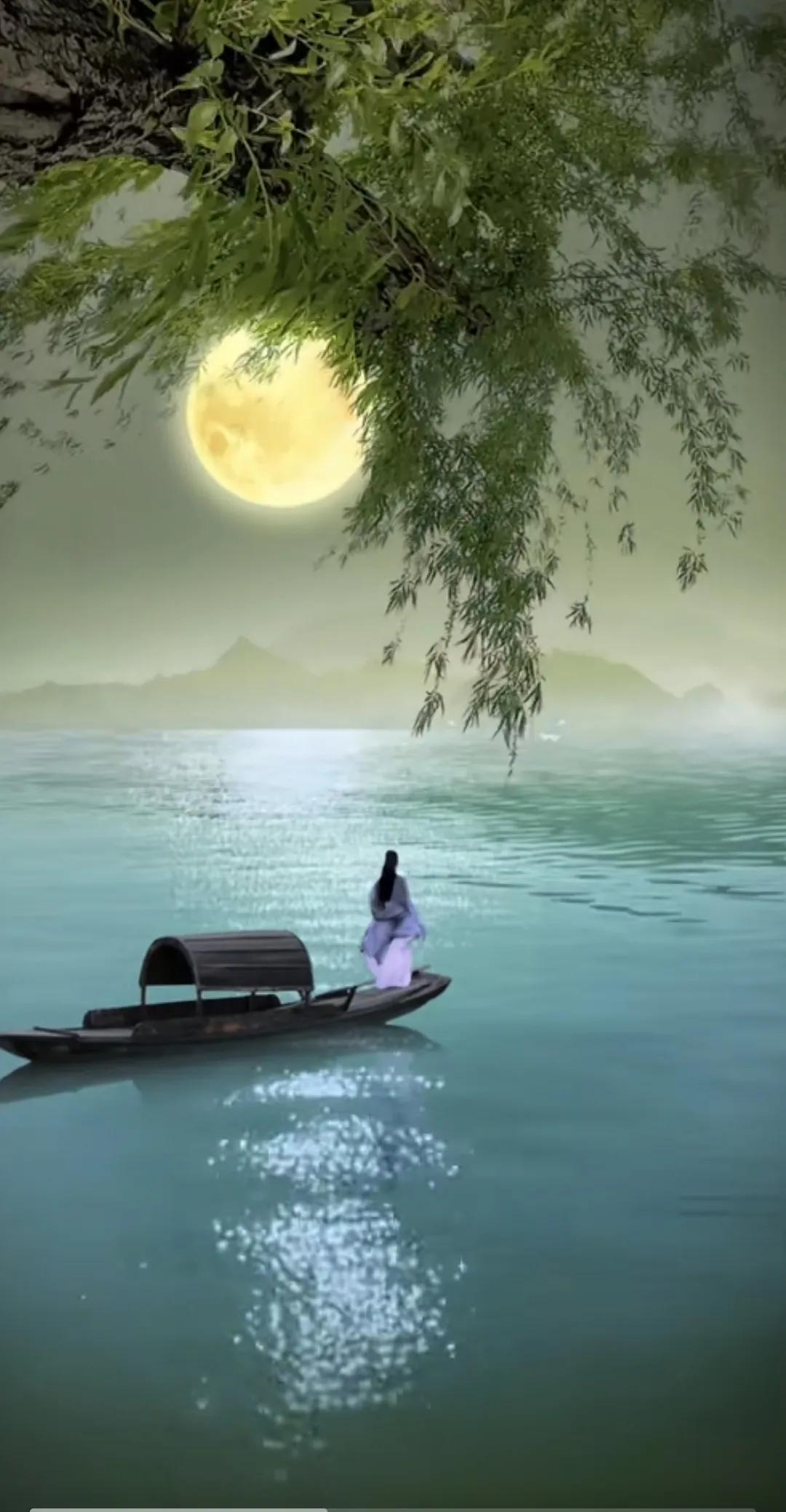 月光如水，思念如常。愿你伴着美好的月色，进入甜蜜的梦乡风景 月色浓稠思如织