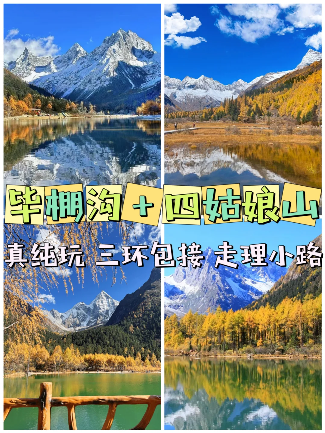 赏秋绝美路线 四姑娘山+毕棚沟纯玩二日游❗