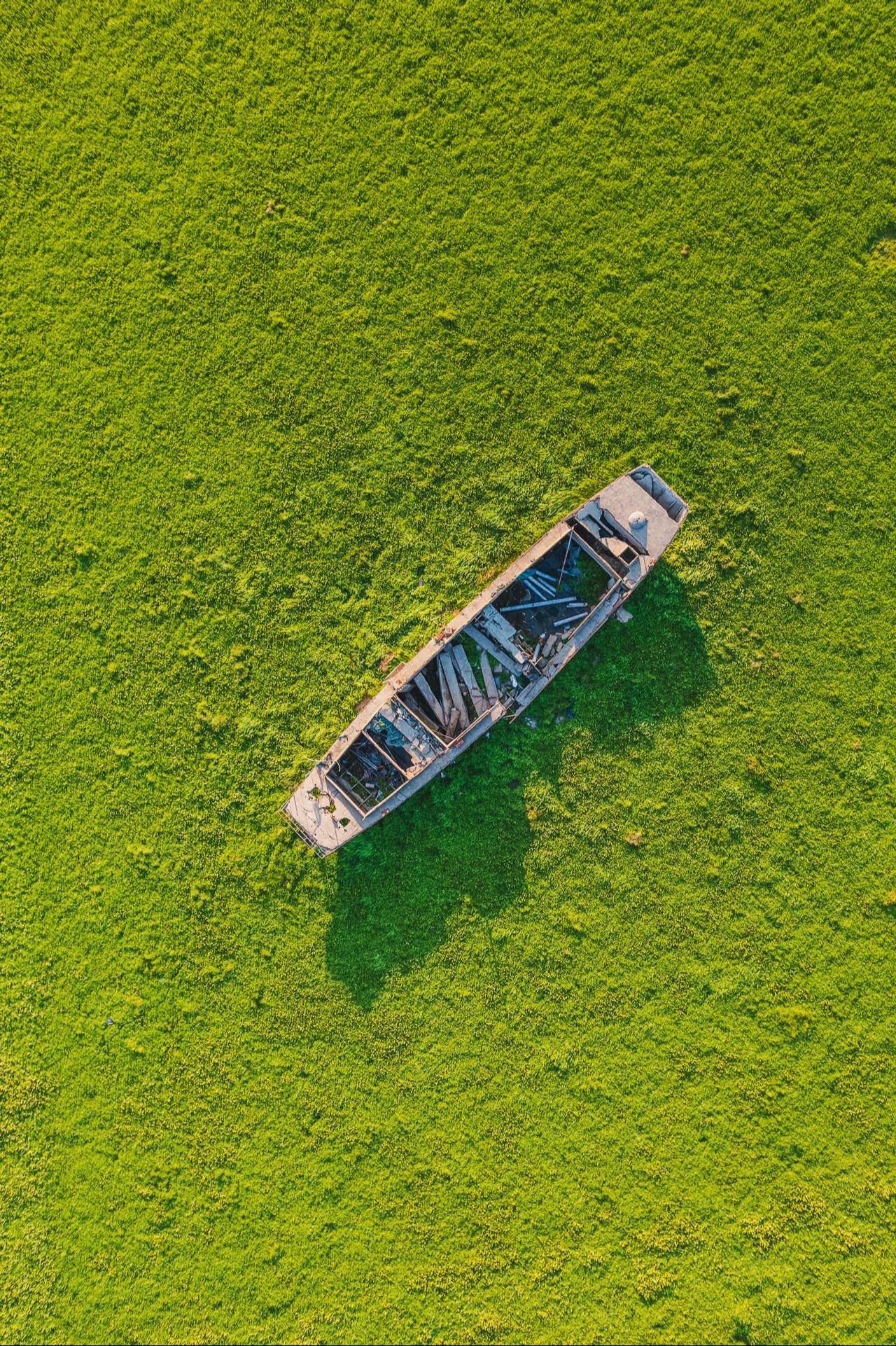 枯水期石臼湖大草原，独特的风景