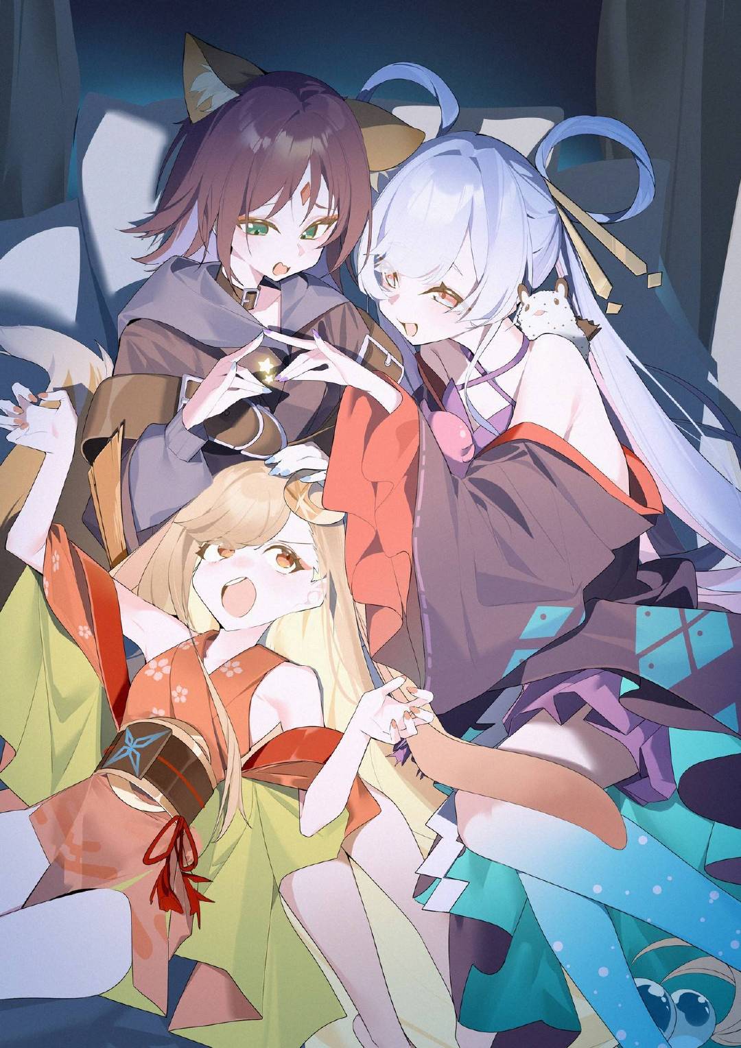 辉耀、酒寄彩叶、月见八千代——超时空辉夜姬！——画师: wako，网页链接