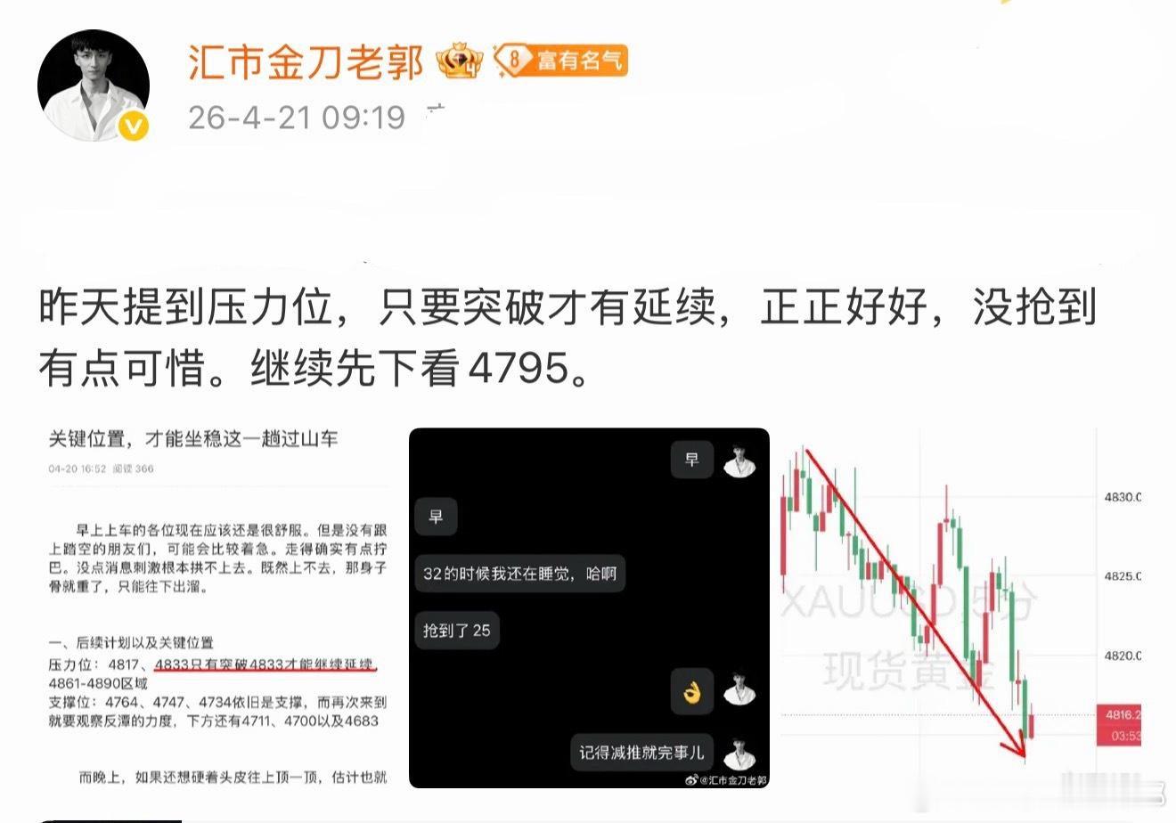 金银突发跳水黄金金价波动现货黄金外汇黄金 熟悉老郭的都知道，老郭的位置从来都不是