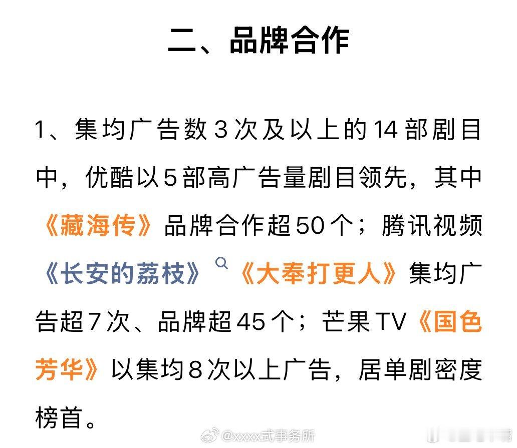 2025上半年网播平台品牌合作剧集招商情况！ ​​​