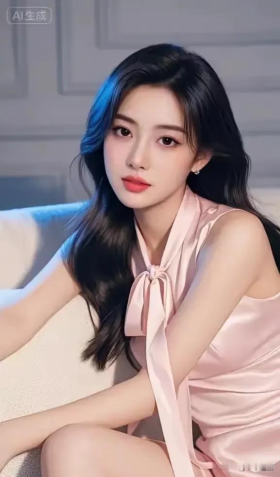 粉缎裙揉碎了柔媚的光，颈间的蝴蝶结系住了独一份的优雅💖
粉雾玫瑰吊带裙