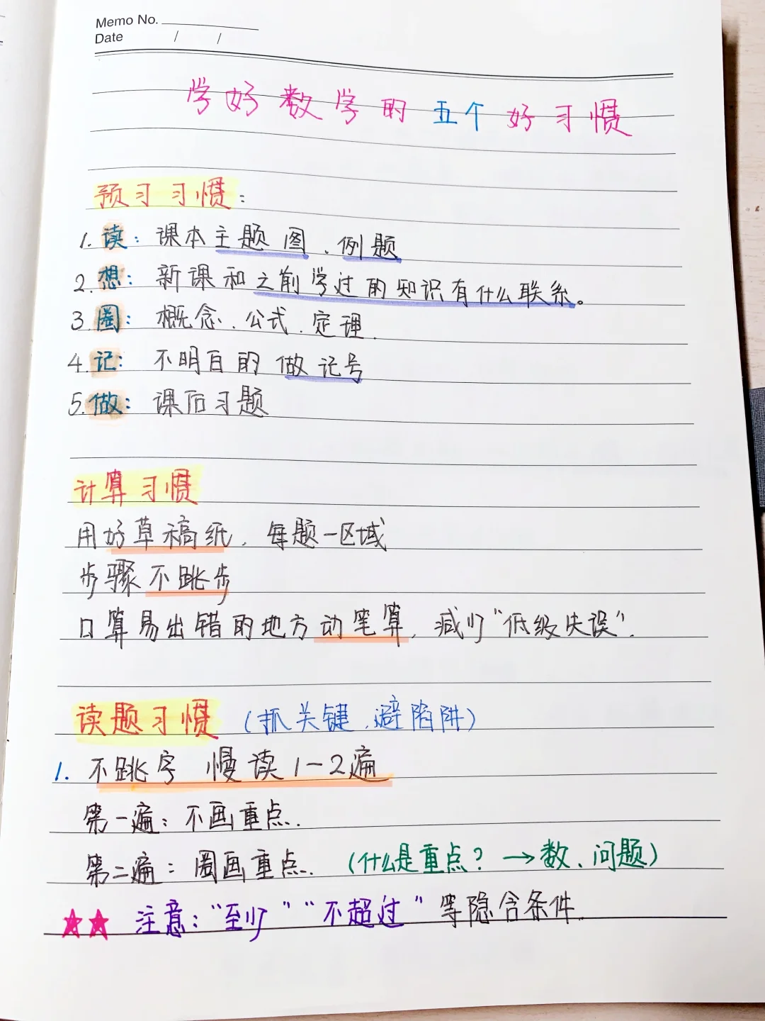 数学要学好，这五个习惯一定要坚持